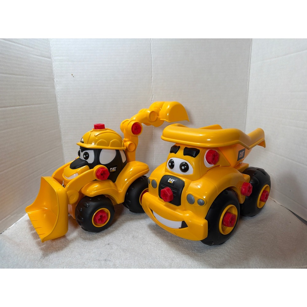 CAT Toy State Truck Set Take A Part Buddies Construction Backhoe‎ Dump Truck